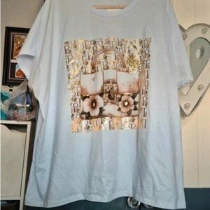 H&M White Graphic Short Sleeve Tee